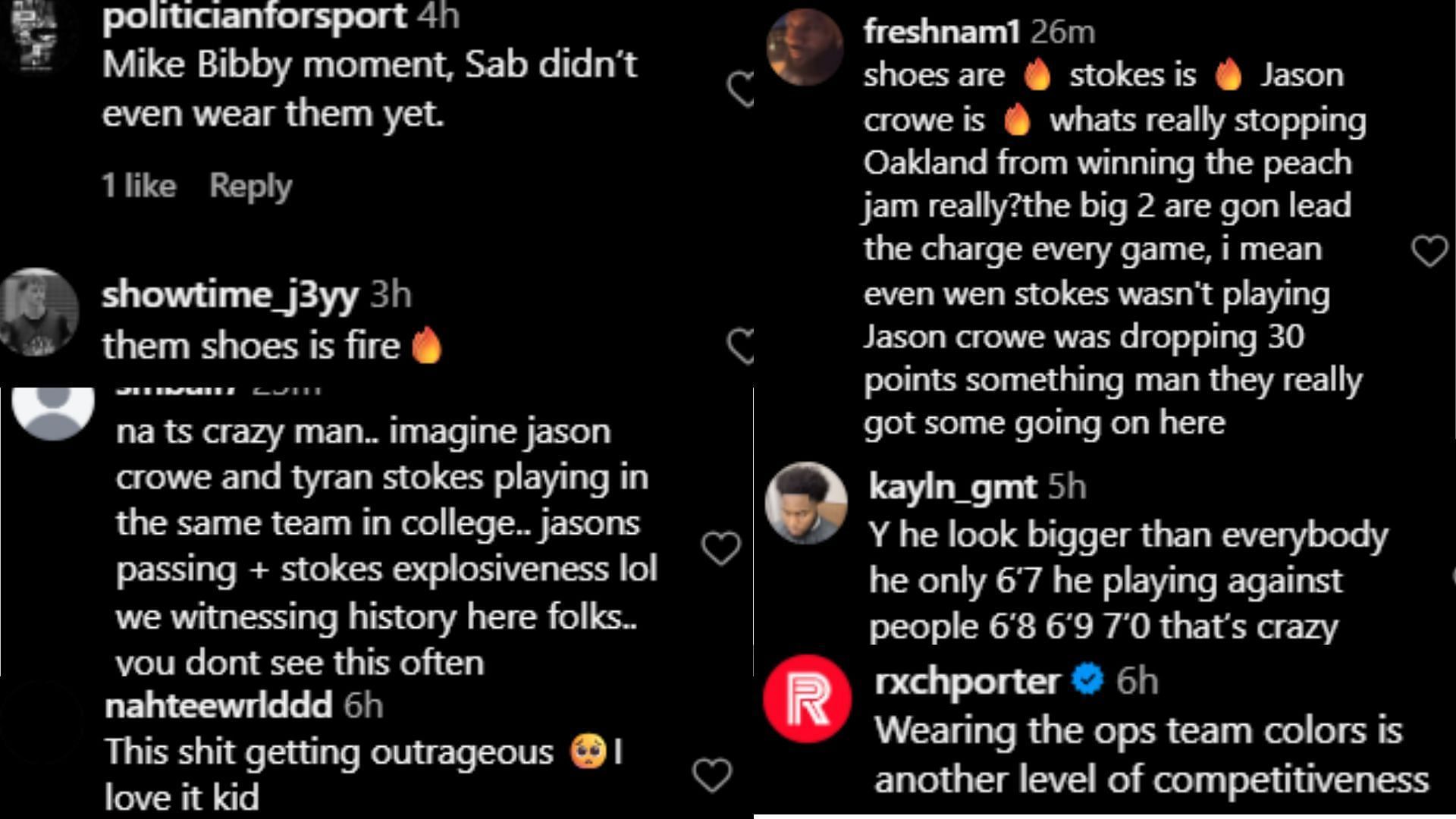 Hoops fans react as Tyran Stokes makes his Peach Jam debut in the latest Sabrina 3's (Image via Instagram @slam_hs)